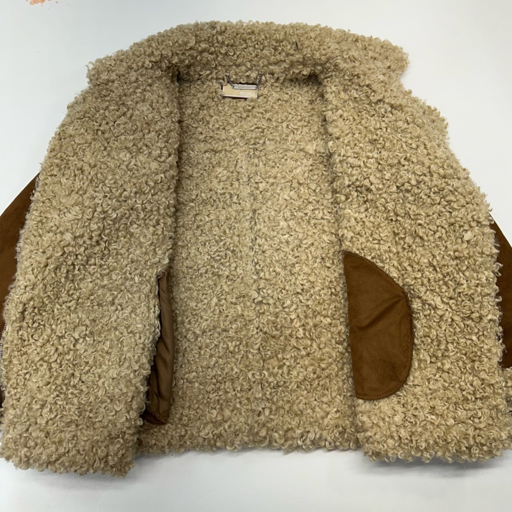 Michael Michael Kors Faux Suede Faux Fur Lined Trim Moto Jacket Womens Size XXL - Picture 8 of 10